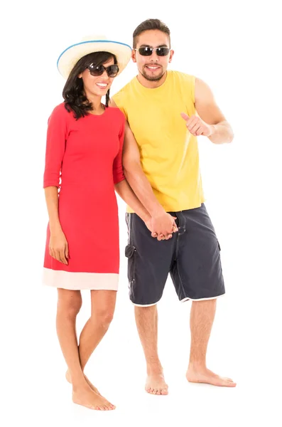 Couple on beach outfit — Stock Photo, Image