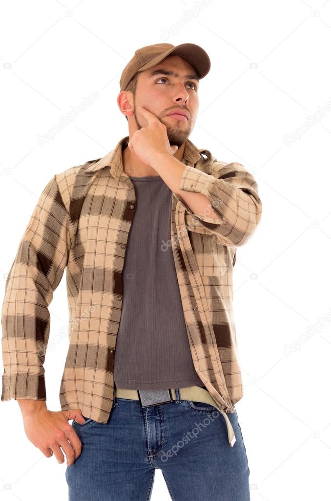 trucker man flannel cap