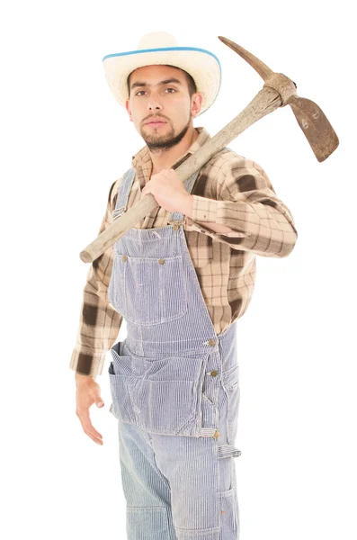 Farmer witha pick — Stock Photo, Image