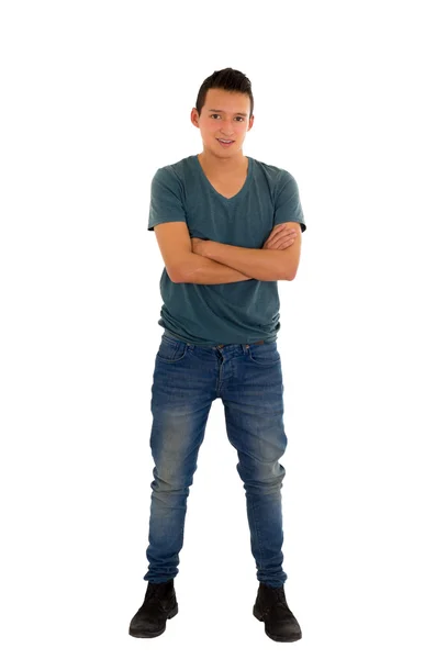 Hispanic teen on white background — Stock Photo, Image