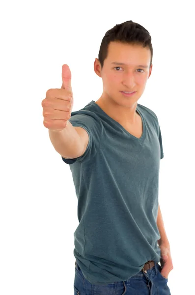 Hispanic teen on white background — Stock Photo, Image
