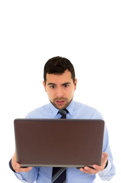 Escritório homem com laptop — Fotografia de Stock