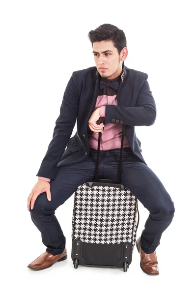 Homme avec une valise — Photo