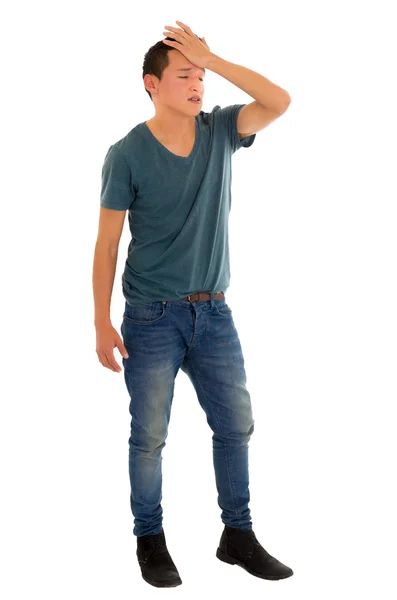 Joven casual hombre mixto raza jeans —  Fotos de Stock