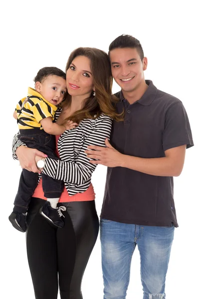 Family hispanic on a  white background — Stock Photo, Image