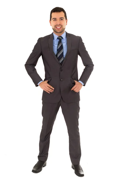 Spansktalande man står i en kostym — Stockfoto