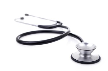 sthetoscope üzerinde beyaz izole