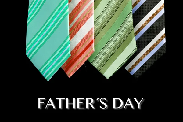 Colored ties with fathers day text — Stock Photo, Image