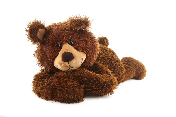 Brown teddy bear crossed arms — Stock Photo, Image