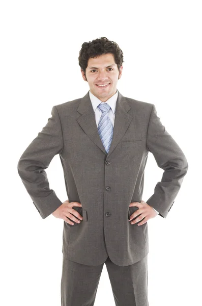 Mladý muž v obleku pózuje — Stock fotografie