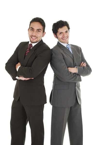 Dois homens elegantes em ternos posando — Fotografia de Stock