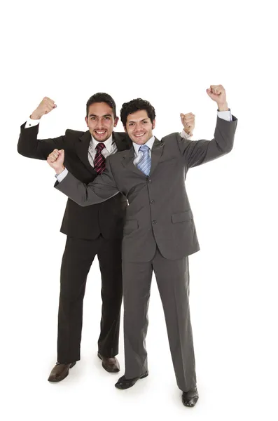Δύο κομψό άνδρες με κοστούμια που παρουσιάζουν — Φωτογραφία Αρχείου