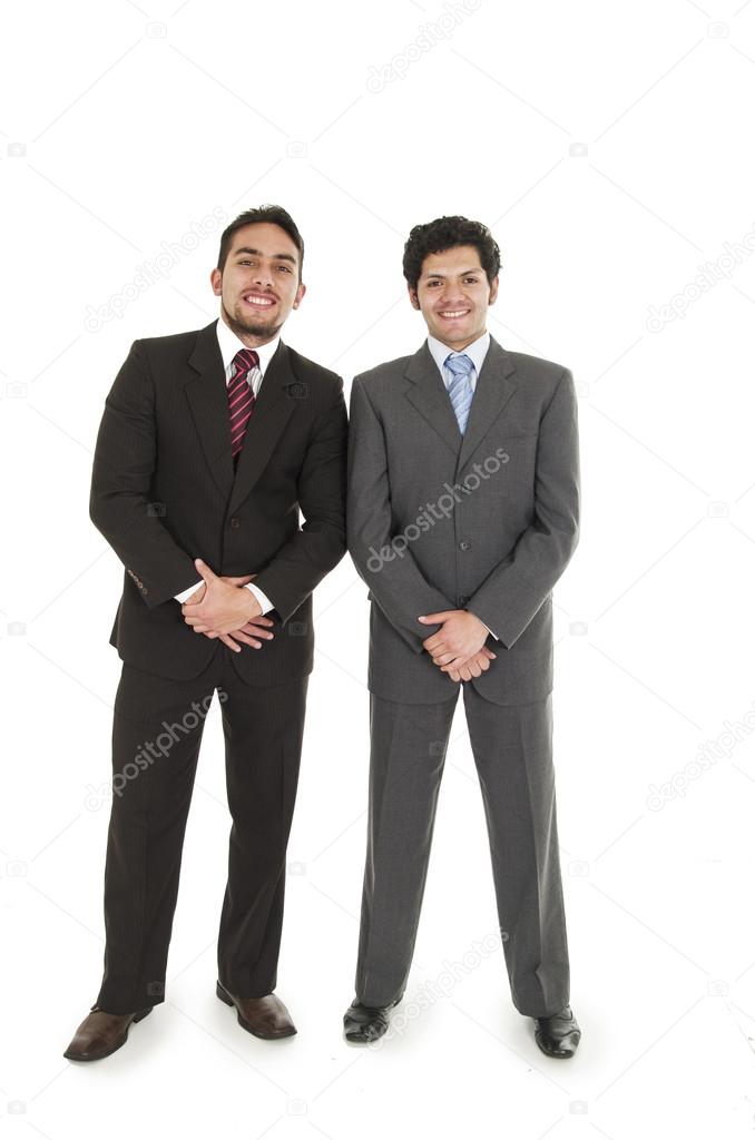 two elegant men in suits posing