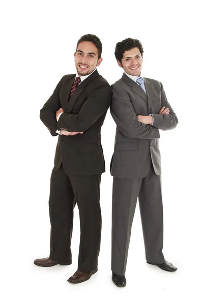 两个优雅男子穿着西装摆姿势 — 图库照片