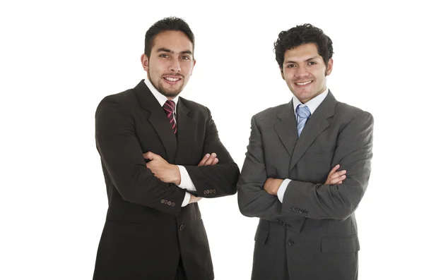 Dois homens elegantes em ternos posando — Fotografia de Stock