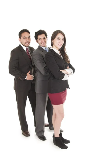 Three executives posing isolated on white — Stock Photo, Image