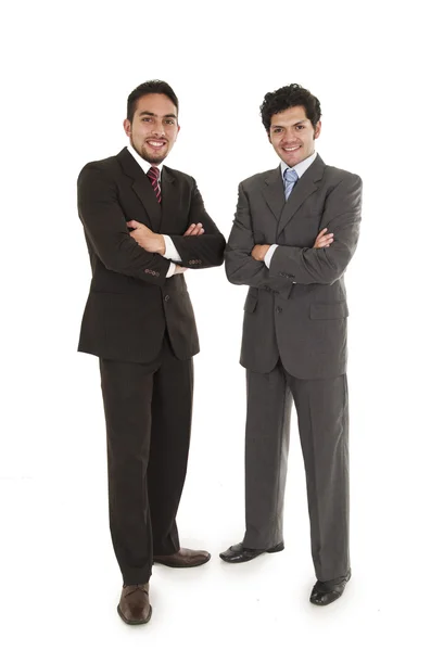 Twee elegante mannen in pakken poseren — Stockfoto