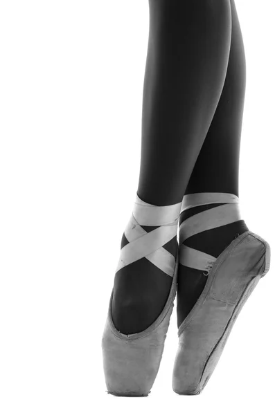 Cierre de zapatos de bailarinas en punta — Foto de Stock