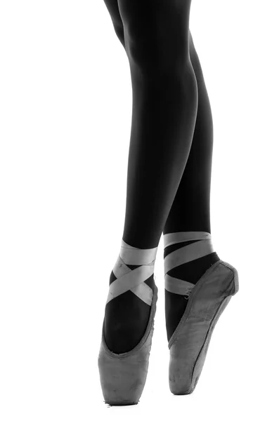 Close up de bailarinas sapatos en pointe — Fotografia de Stock