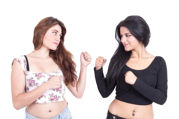 Two beautiful young girls posing — Stock Photo, Image