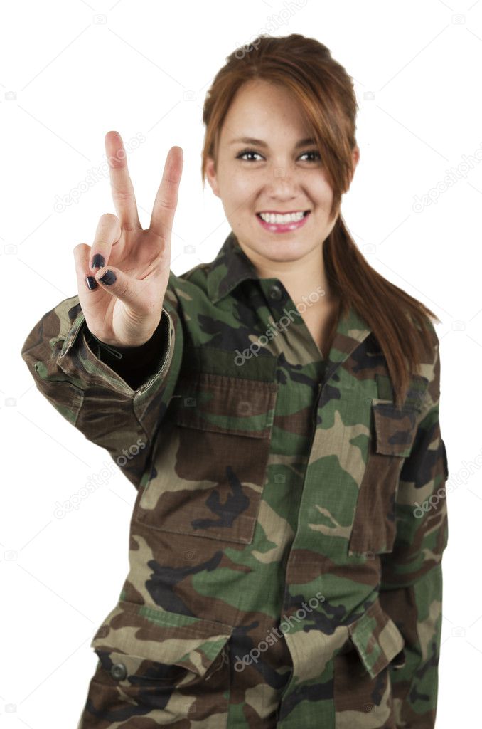 Army shop jacket girl
