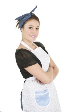 genç güzel kadın süpürge