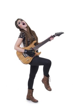 siyahlar giymiş güzel genç rockçı kız