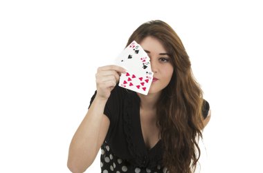 holding kağıt destesi oldukça esmer genç kız