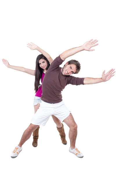 Attractive couple excercising — Stock Photo, Image
