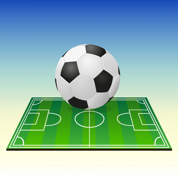 Soccerball on a football field — Stock Vector
