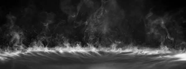 Bewegung Des Rauchs Abstrakter Weißer Rauch Auf Schwarzem Hintergrund — Stockfoto