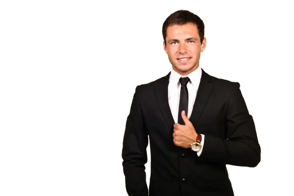 Young confident businessman over white — Stock Photo, Image