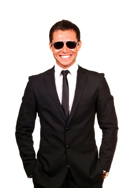 Young confident businessman over white — Stock Photo, Image