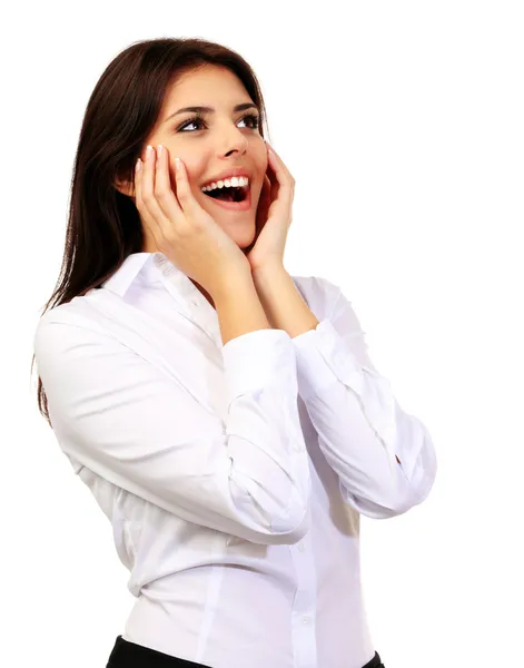 Beautiful young surprised woman — Stock Photo, Image