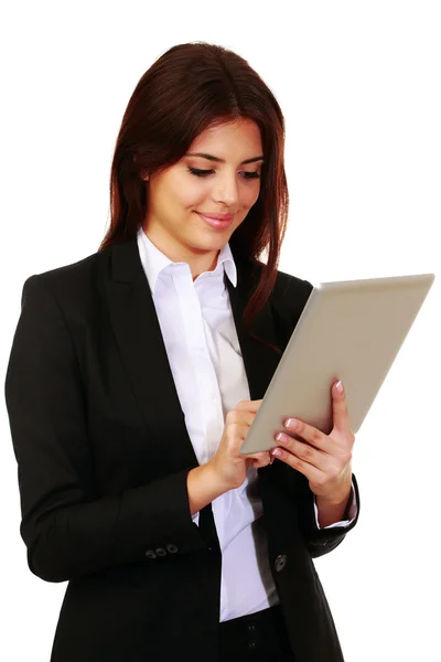 Young businesswoman using electronic tablet — Stock Photo, Image