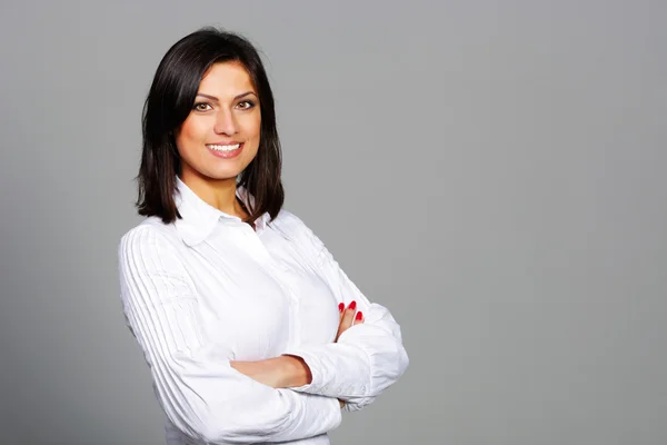 Woman with arms folded — Stock Photo, Image