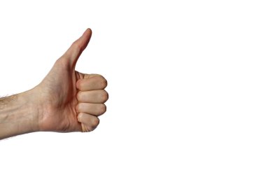 Erkek el başparmak gösterilen