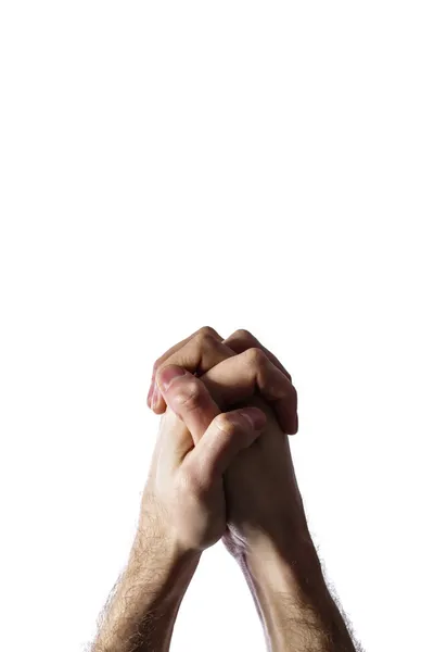 Hands clasped together for a prayer — Stock Photo, Image