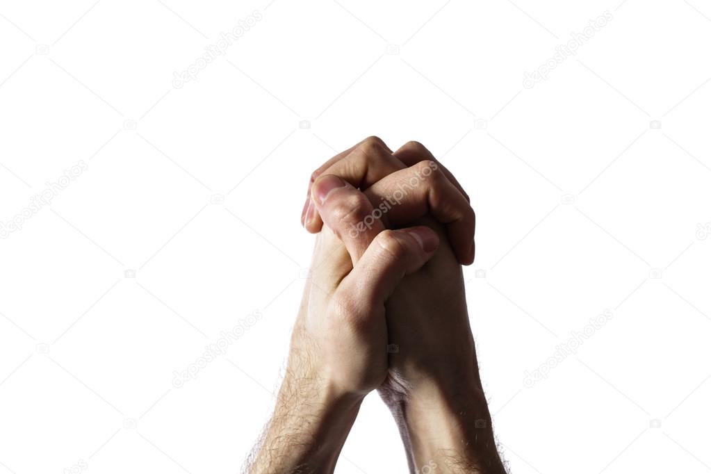 Hands clasped together for a prayer