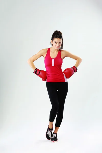 Woman with boxing gloves — Stock Photo, Image