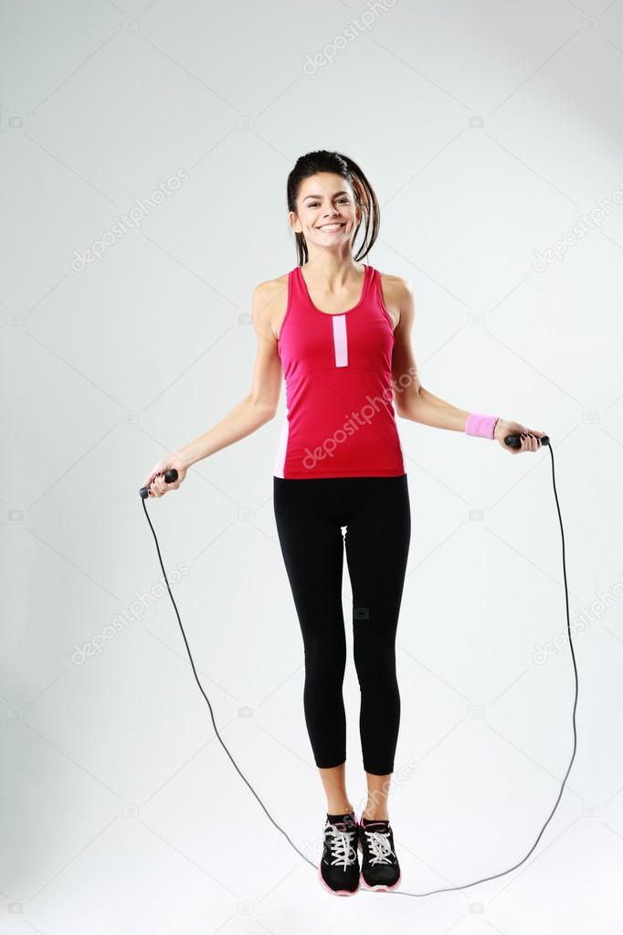 Woman jumping rope