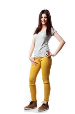 Stüdyoda genç bir kadın