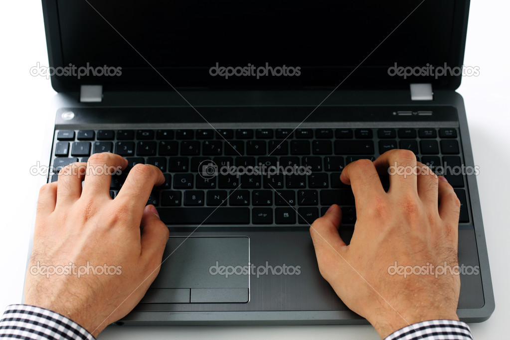 Closeup portrait of a male hands