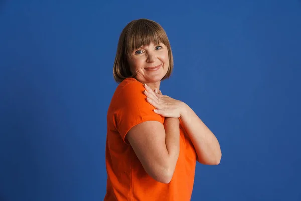 Senior Woman Wearing Shirt Posing Arms Crossed Her Chest Isolated — ストック写真
