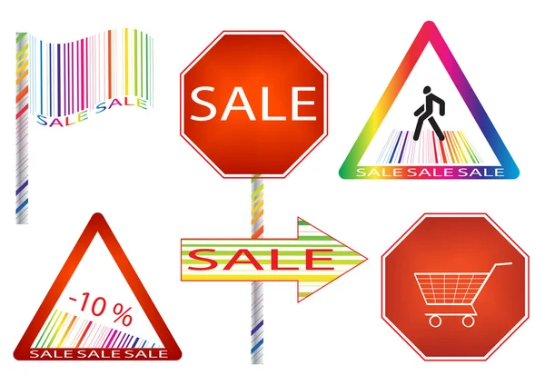 Sale label as a road sign — Stock Vector