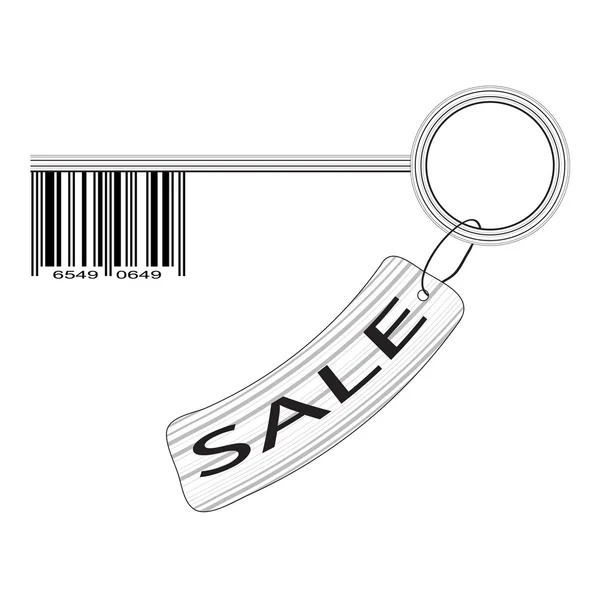 Barcode as a key and sale label. — Stock Vector