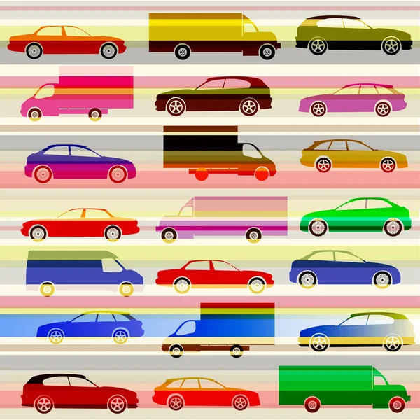 汽车和公路上的光径 — 图库矢量图片