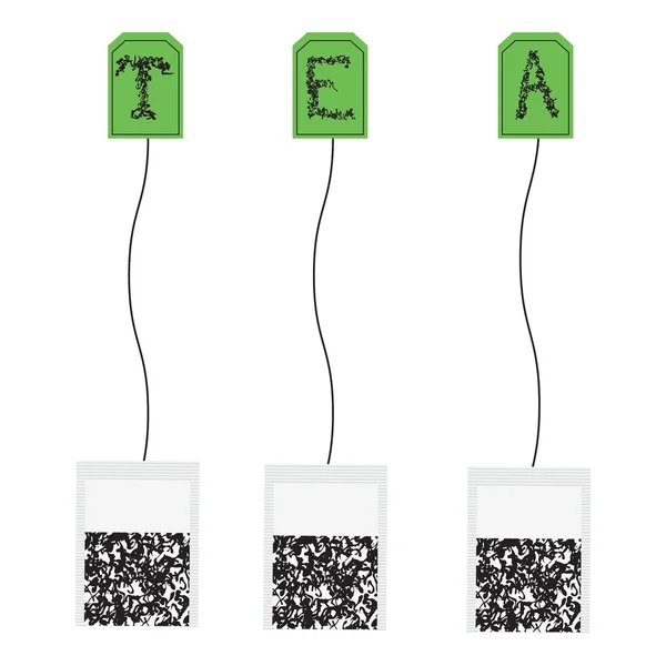 Various teabags — Stock Vector