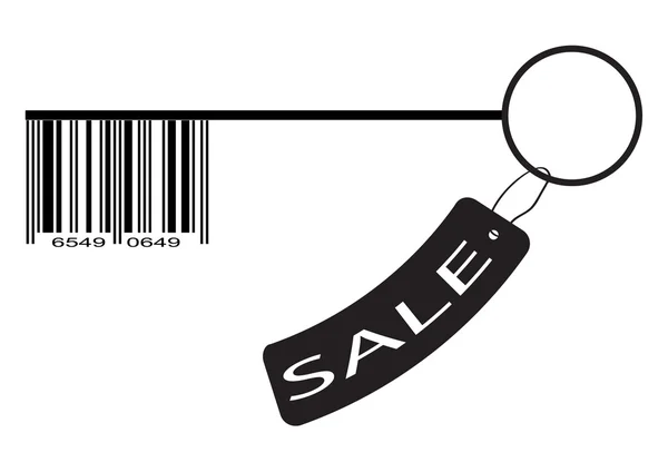 Barcode as a key and sale label. — Stock Vector