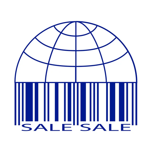 Sale label stylized as a globus and barcode. — Stock Vector